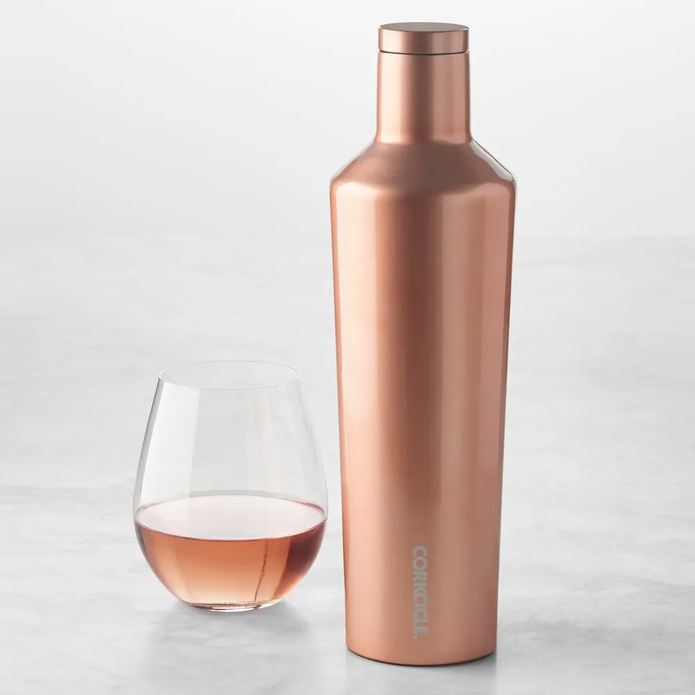 Corkcicle Insulated 25-Oz. Beverage Canteen & Stemless Wine Glass Set