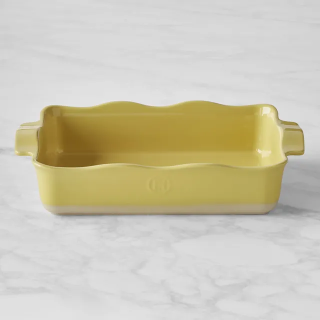 Emile Henry Ruffled Yellow Loaf Pan 6164 1002 Made in France 