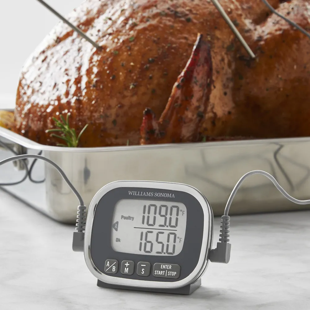 Rechargeable Dual Probes Digital BBQ Oven Thermometer with Type C