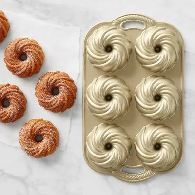 Nordic Ware Nonstick Cast Aluminum Swirl Bundtlette Cake Pan
