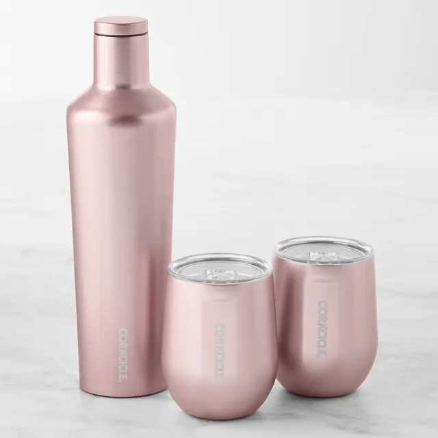 Corkcicle Insulated 25-Oz. Beverage Canteen & Stemless Wine Glass Set