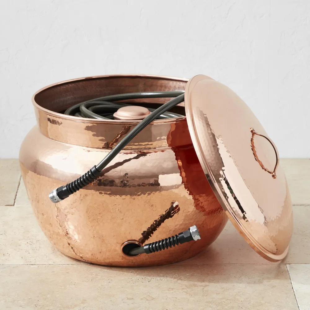 Williams Sonoma Copper Hose Container