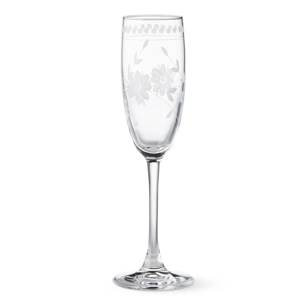 Vintage Etched Wine Glass by Williams-Sonoma