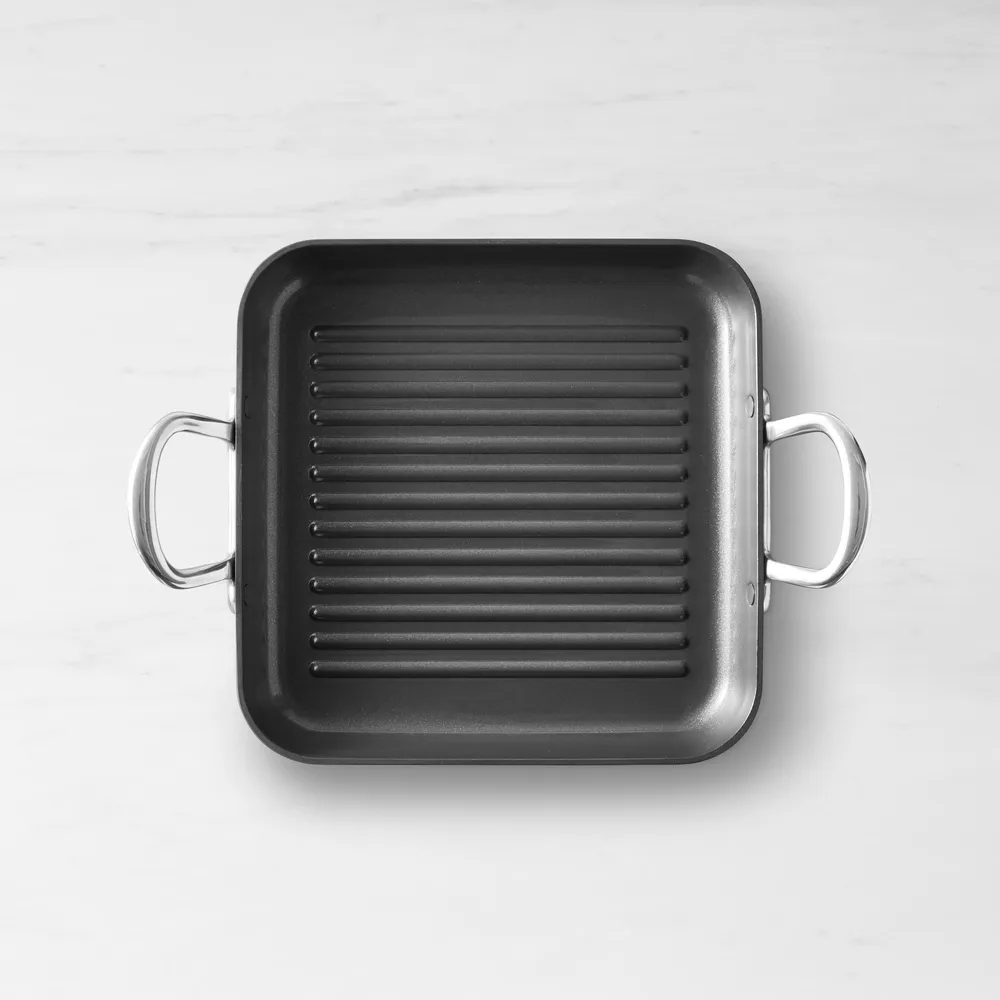 Williams Sonoma GreenPan™ Premiere Stainless-Steel Ceramic Nonstick  Outdoor/Indoor Square Grill Pan