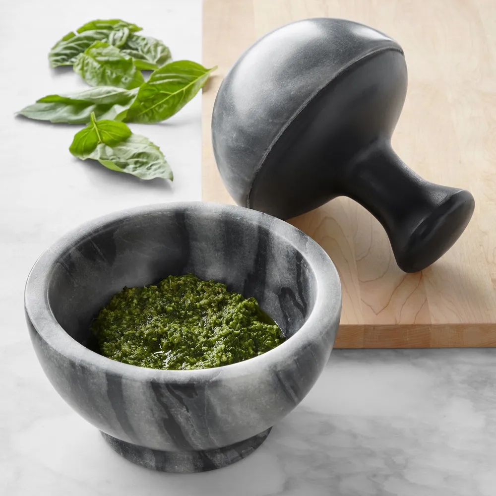 Marble Mortar and Pestle Set by Anthropologie in Black