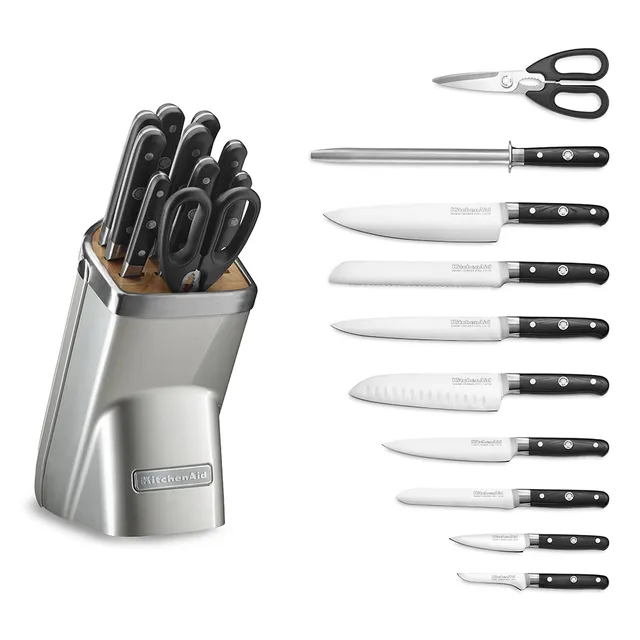 Williams Sonoma Cuisinart German Stainless Steel Hollow Handle Knife Block,  Set of 15