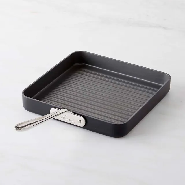 New Williams Sonoma Hard-Anodized Nonstick Double-Burner Grill Pan and  griddle