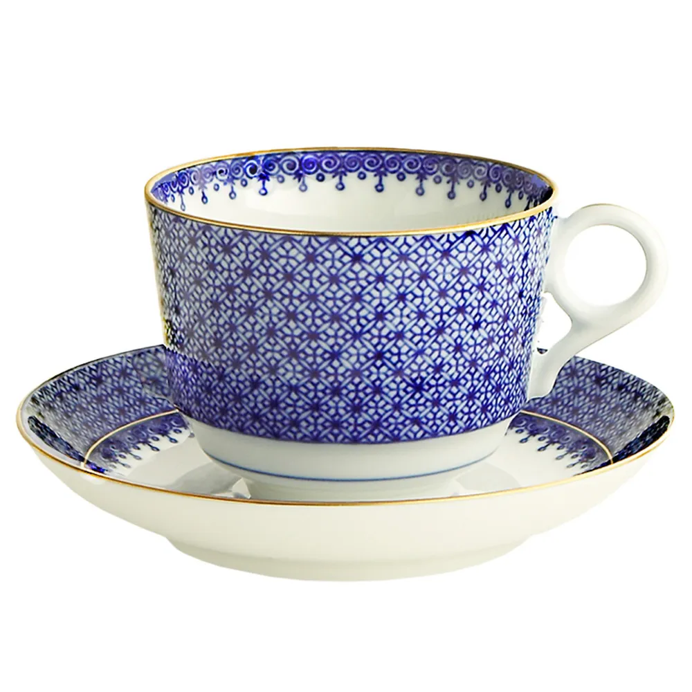 Williams Sonoma Mottahedeh Teacup and Saucer, Blue Lace