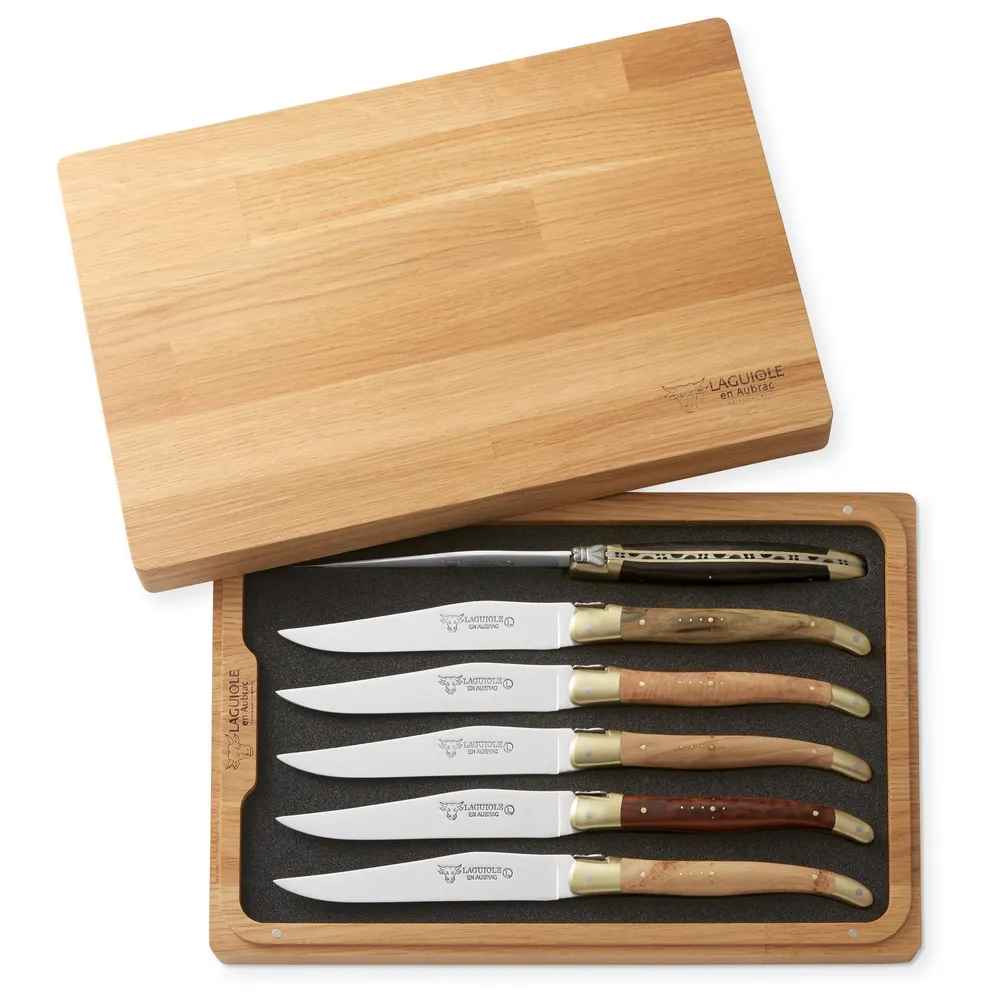 Laguiole Steak Knives, Set of 6 Knives, Stainless Steel, ABS