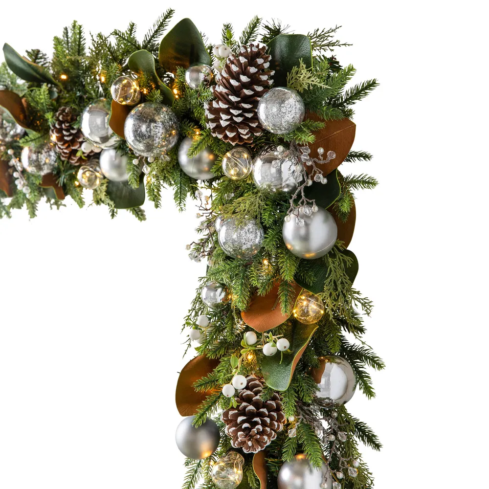Crystal and Gold Christmas Tree Garland, Balsam Hill
