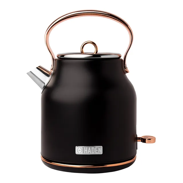 Haden Heritage 1.7 Liter Stainless Steel Electric Tea Kettle - Black / Chrome