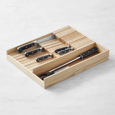 Hold Everything Flatware In-drawer Organizer, Walnut Finish