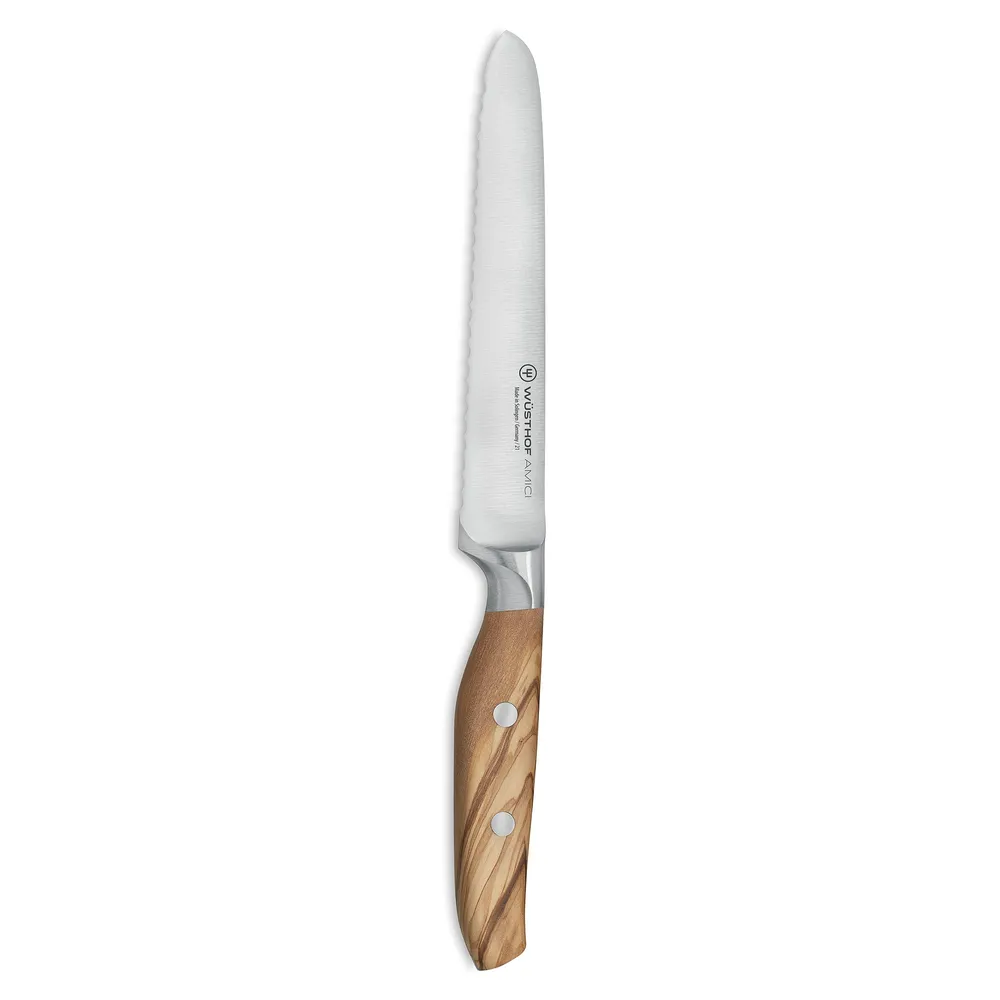 Wusthof Amici 4 Piece Steak Knife Set, Olive Wood Handles