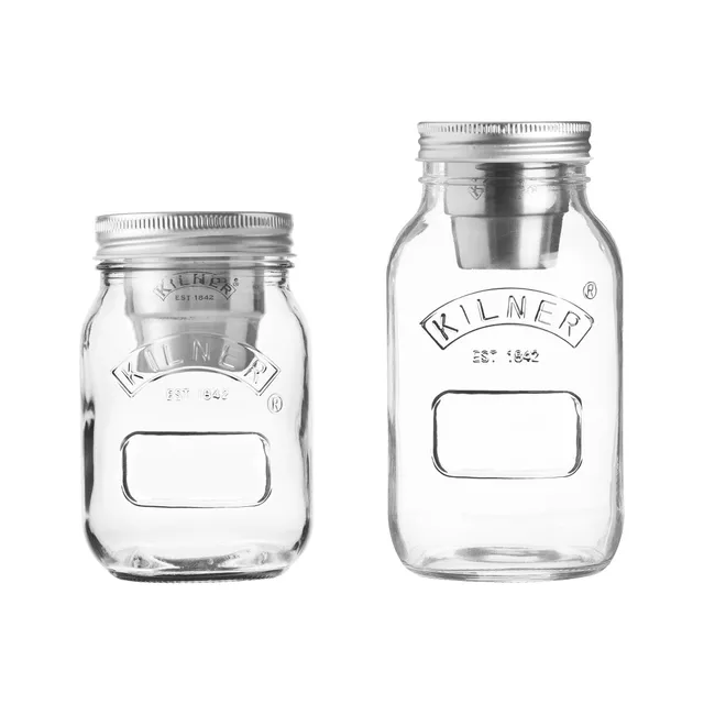  Kilner Snack On The Go Glass Jar Set Stainless Steel