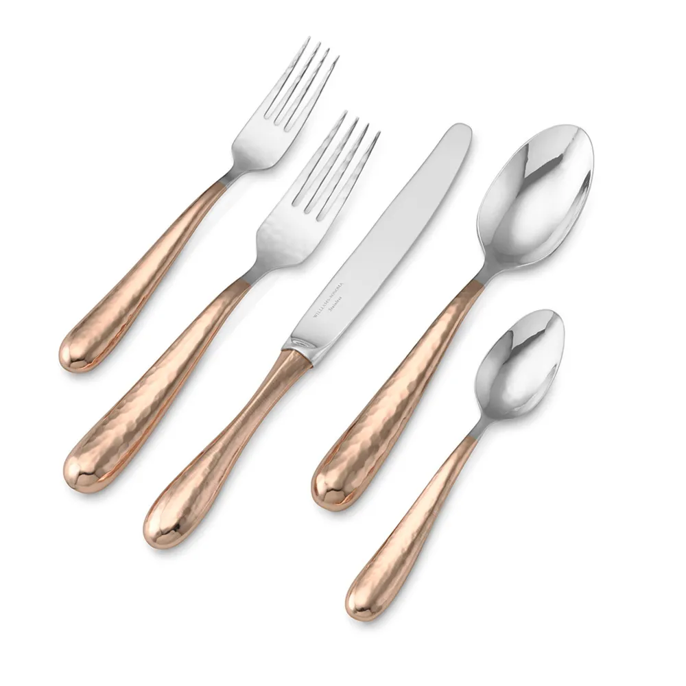 White & Copper Table Knife Set | Eatingtools