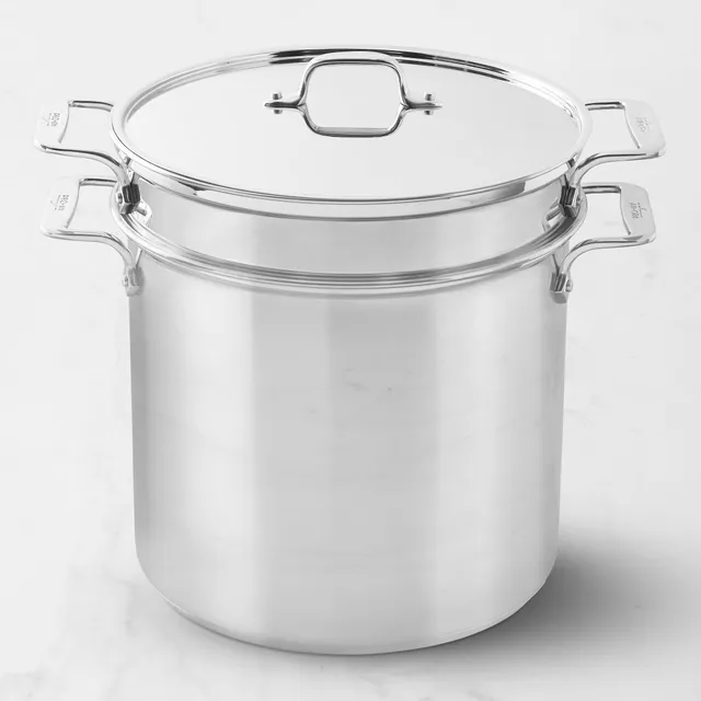 Gourmet Accessories, Stainless Steel Multi-Pot with lid, Perforated Insert  and Steaming Insert, 8 quart