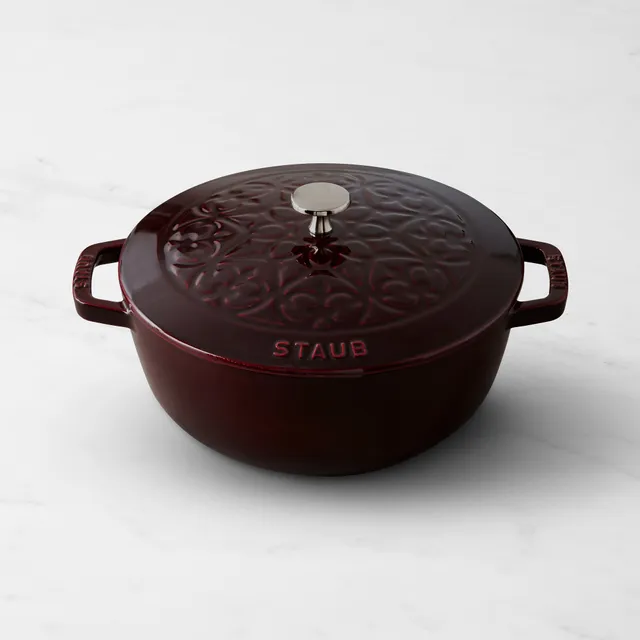 Williams Sonoma Staub Enameled Cast Iron Oval Gratin with Sea Bass Embossed  Lid