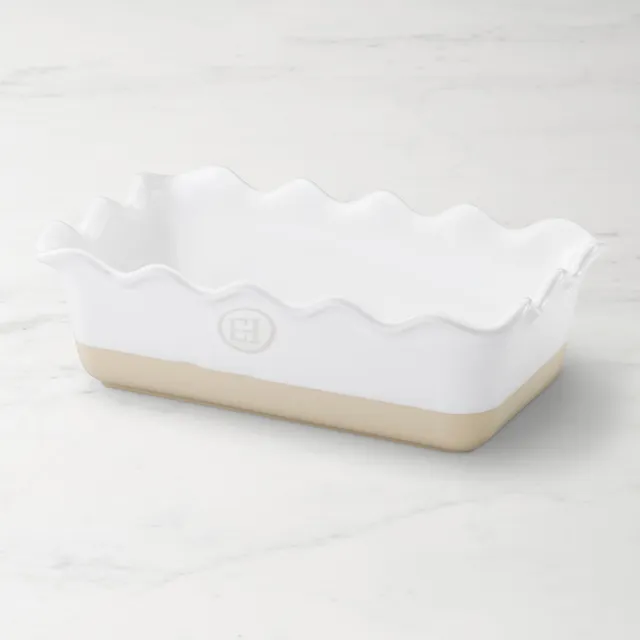 9.5x6×3 Emile Henry French Ceramic Ruffled Loaf Pan Various Colors