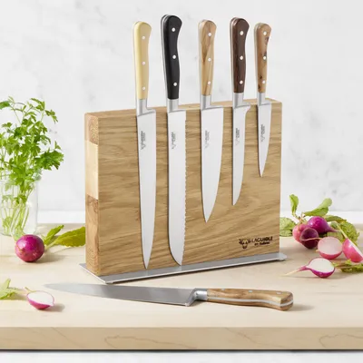 Jean Dubost 6 Steak Knives in Wood Block