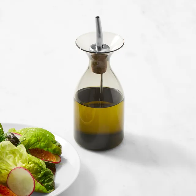 Glass Oil Bottle, Olive Oil Dispenser -with Pourer Spout, Stopper