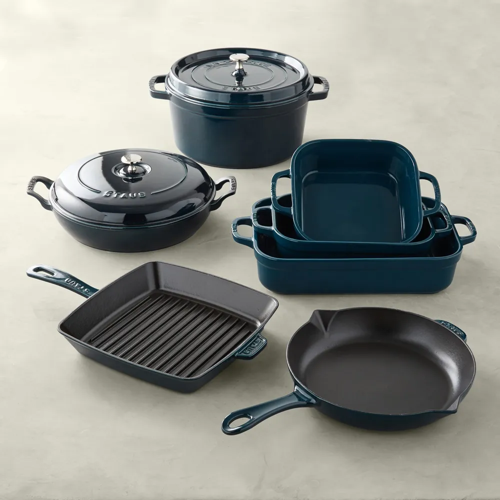 Williams Sonoma Staub Enameled Cast Iron Cookware and Ceramic Stoneware  6-Piece Set