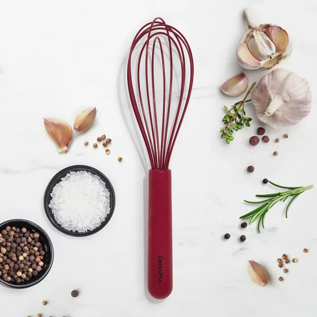 Cuisipro 10 Red Silicone Coated Flat Whisk