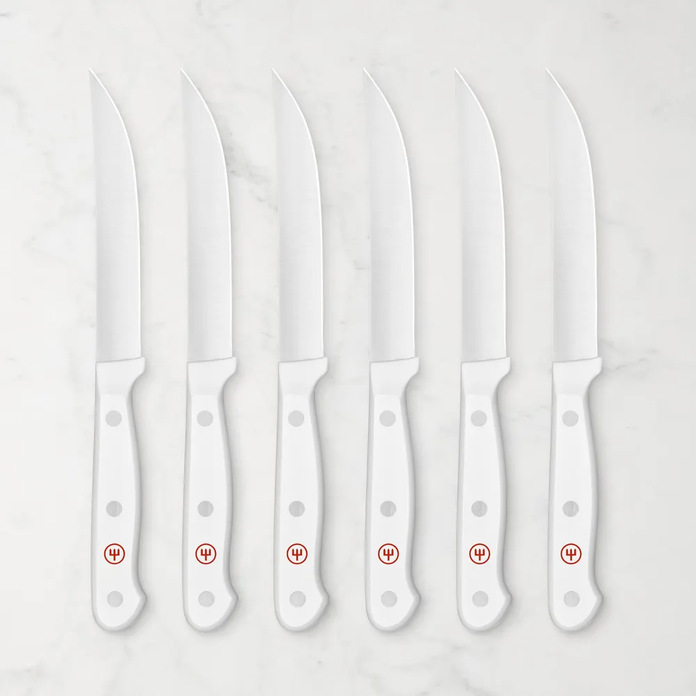 Wusthof Gourmet White Handle Knife Block Set