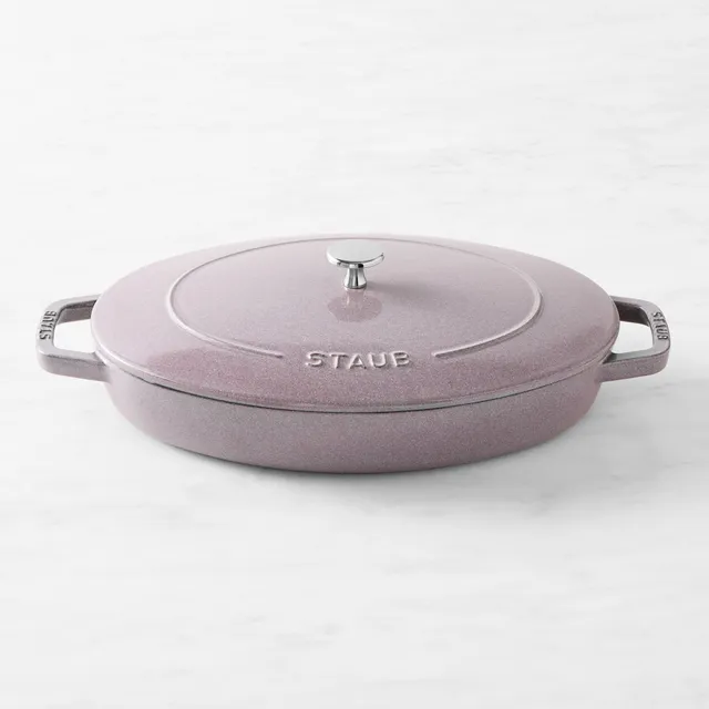 Staub Cast-Iron Oval Gratin Dish with Sea Bass Embossed Lid