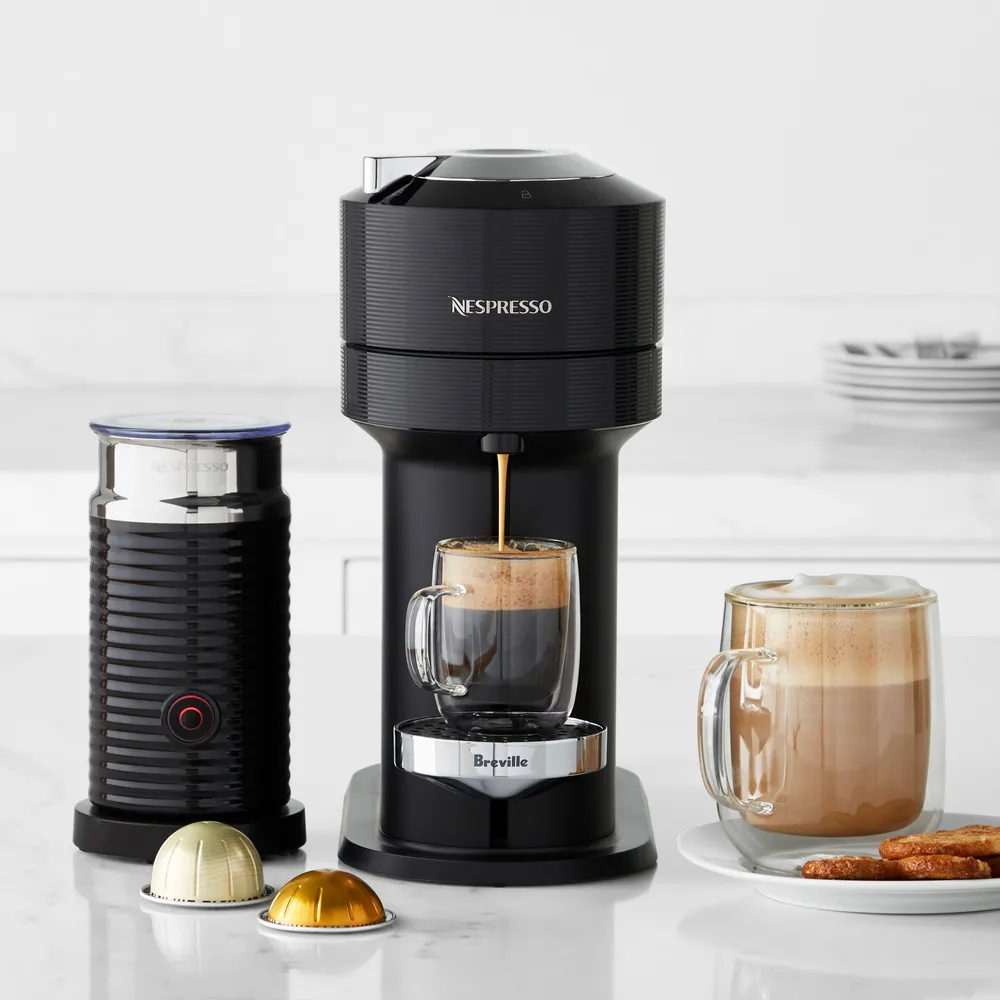 De'Longhi Vertuo Nespresso Next Premium Coffee/Espresso Maker & Aeroccino3  Milk Frother, Gray/Black 