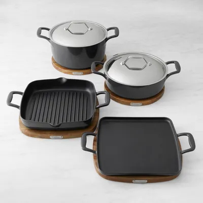 All-Clad Enameled Cast Iron Griddle with Trivet, 11