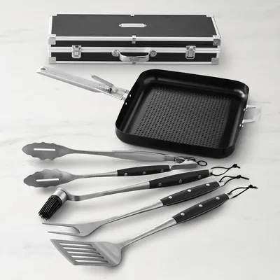 Williams Sonoma High Heat Nonstick Outdoor Rectangular Griddle and Tools Set
