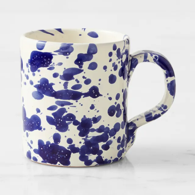 Brasserie Blue-Banded Porcelain Mugs