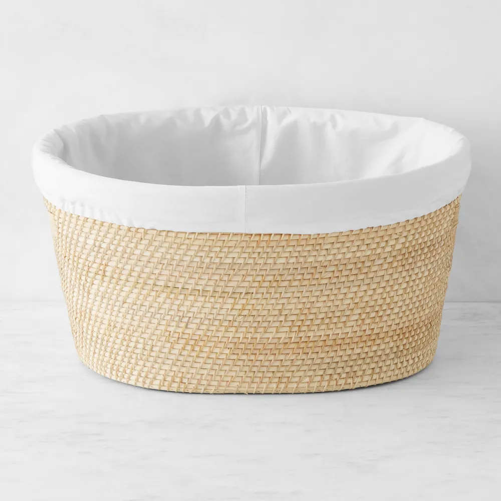 Oval Wicker Laundry Basket, Storage Basket