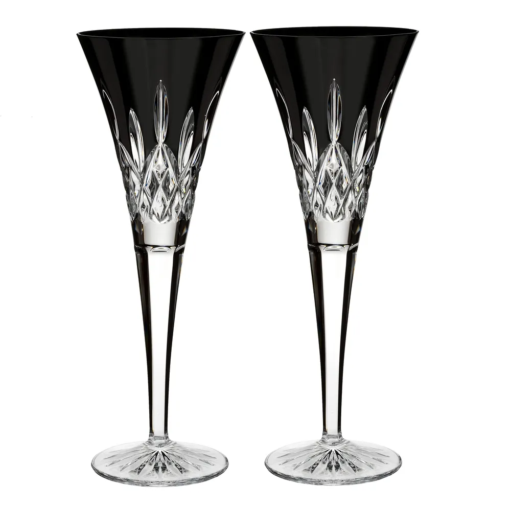 Williams Sonoma Waterford Lismore Black Martini Glasses, Set of 2