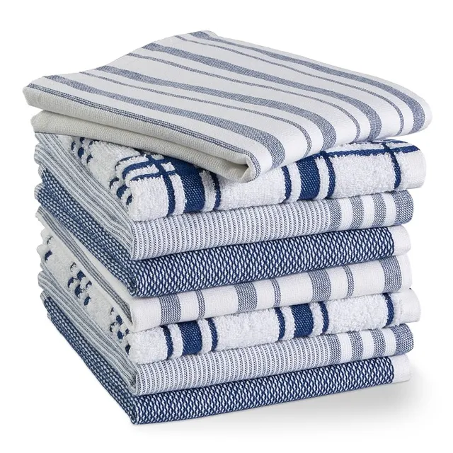 Williams-Sonoma Classic Stripe Kitchen Dish Towels, Set of 4 (Bright Blue)