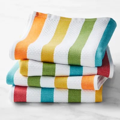 Rainbow Stripe Towels, Set of 4