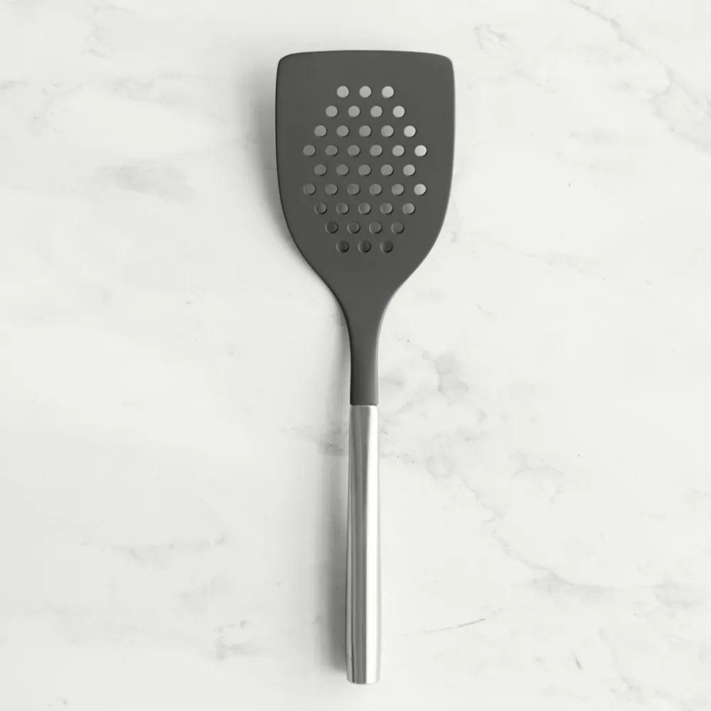 Crate & Barrel Stainless Steel Slotted Turner