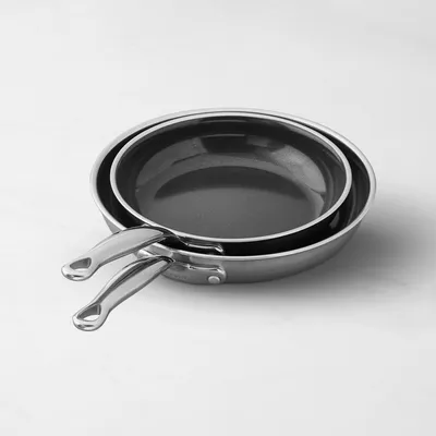 GreenPan™ Premiere Stainless-Steel Ceramic Nonstick Fry Pan Set