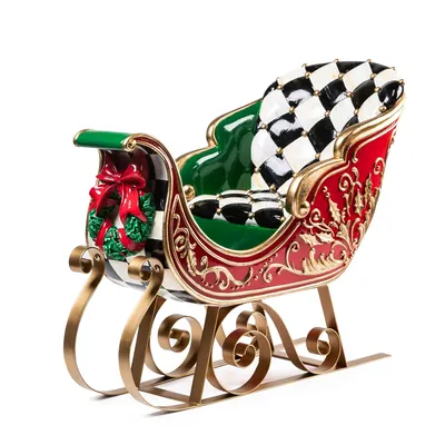 Mackenzie Childs Courtly Check Luxe Trophy Sleigh