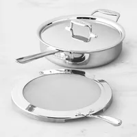 All-Clad D5® Stainless-Steel Deep Sauté Pan with Splatter Screen, 4-Qt.