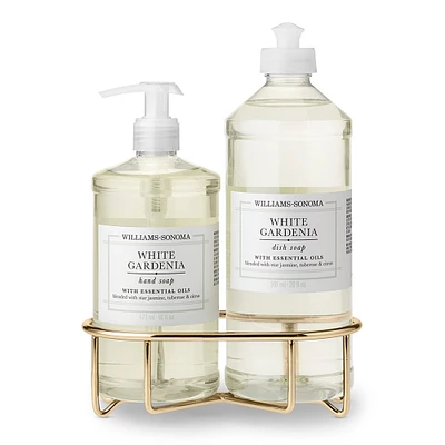 Williams Sonoma White Gardenia Hand Soap & Dish 3-Piece Kitchen Set