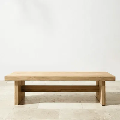 San Clemente Natural Teak Outdoor Rectangle Coffee Table