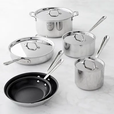 All-Clad D3® Tri-Ply Stainless-Steel Nonstick 10-Piece Cookware Set