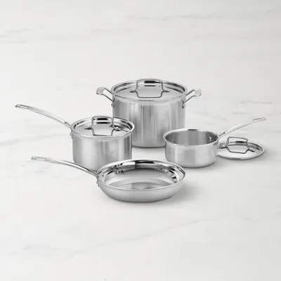 Cuisinart MultiClad Pro Tri-Ply Stainless-Steel 7-Piece Cookware Set