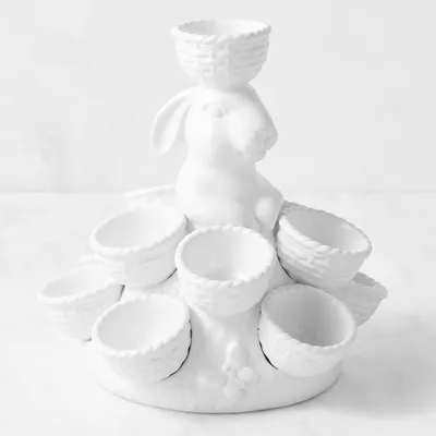 Sculptural Bunny Ceramic Egg Holder