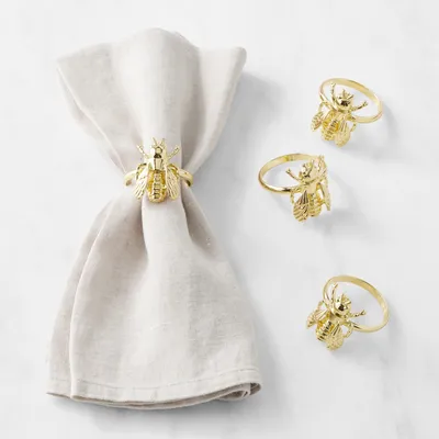 Bee Gold Napkin Rings, Set of 4