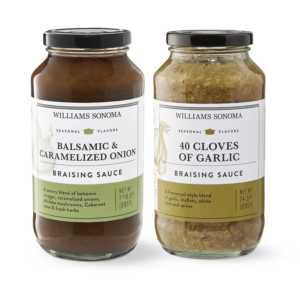 Williams Sonoma Balsamic Caramelized Onion & 40 Cloves Garlic Braising Sauces