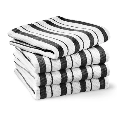 Williams Sonoma Classic Stripe Towels, Set of 4 & Dishcloths Bundle,