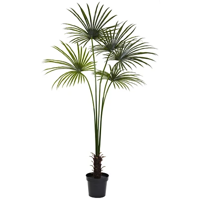 7' UV Resistant Faux Fan Palm Tree