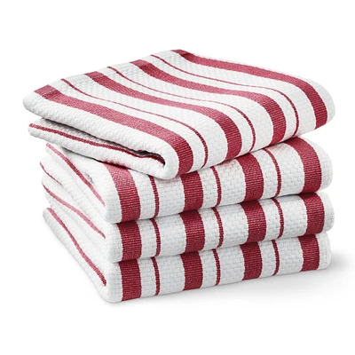 Williams Sonoma Classic Stripe Towels, Set of 4 & Dishcloths Bundle,